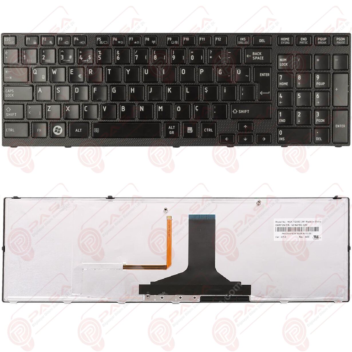 Toshiba Satellite P755-12P, P755-12Q Klavye Led Işıklı Siyah TR
