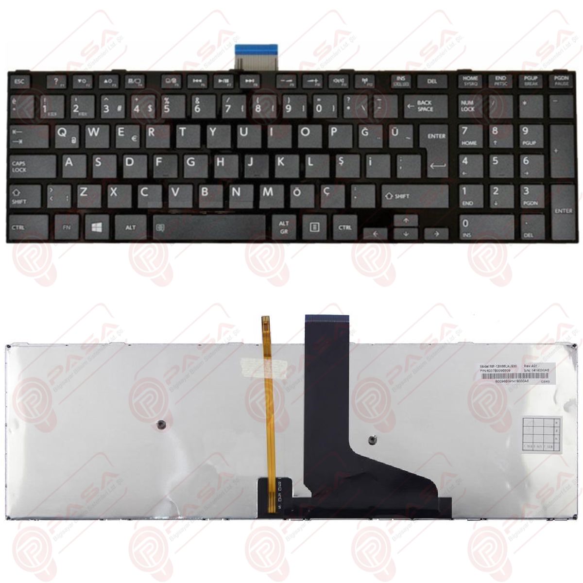 Toshiba Satellite L50-A-16Q, L50-A-19C Klavye Siyah Işıklı TR