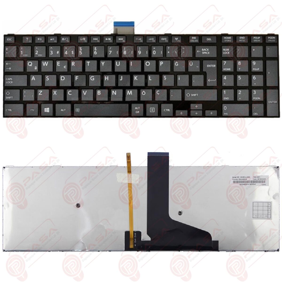Toshiba Satellite L50-A-M2W, L50-A-M6S Klavye Siyah Işıklı TR