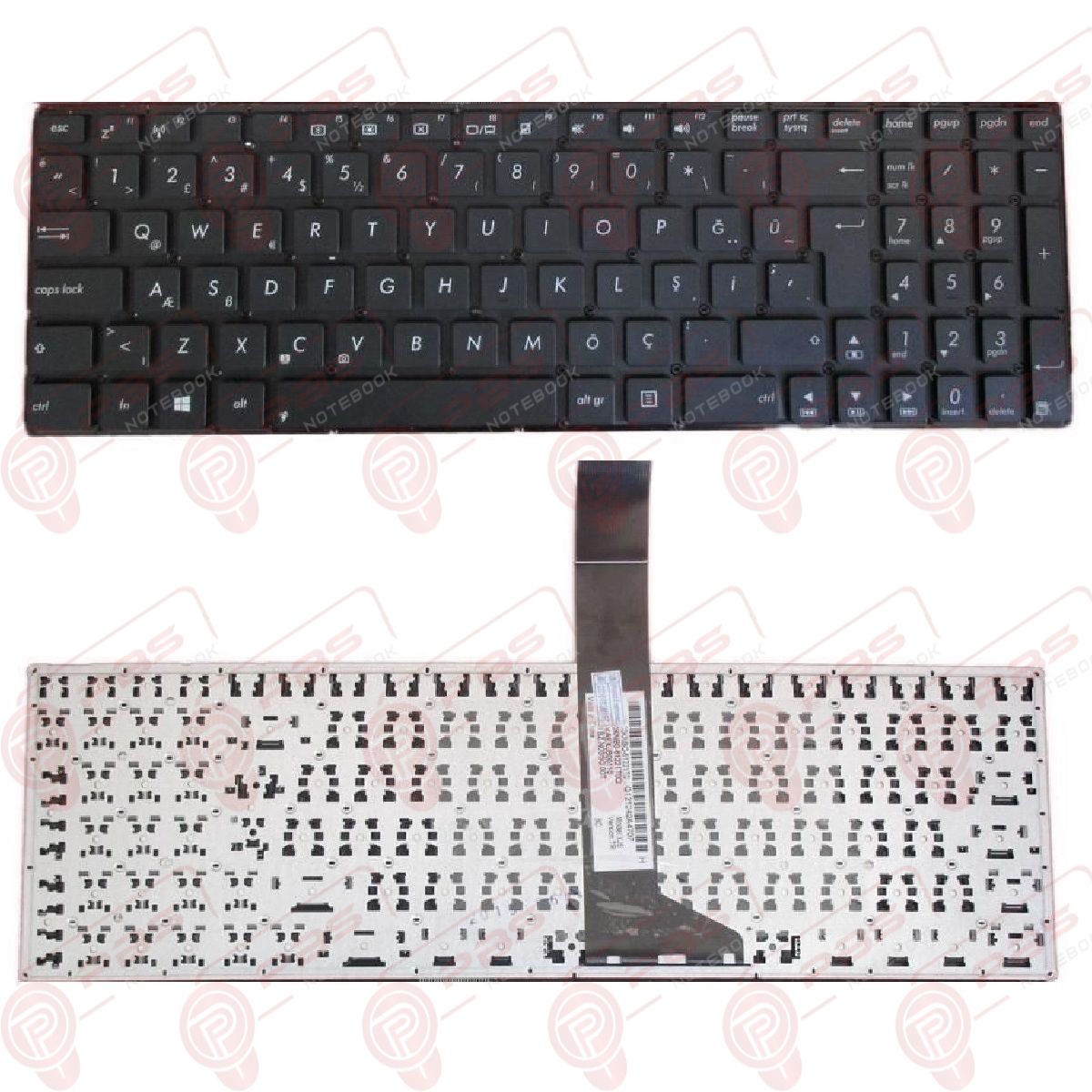 Asus X550VX-XX147D, X550ZE-XO023H, X550ZE-XO043H Klavye Tuş Takımı Tuş Seti Siyah Türkçe