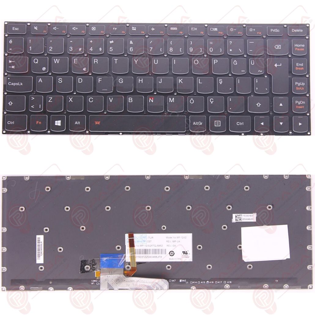 Lenovo 5CB0H35628, 5CB0H35664, 5CB0H35600 Klavye Led Işıklı Siyah TR
