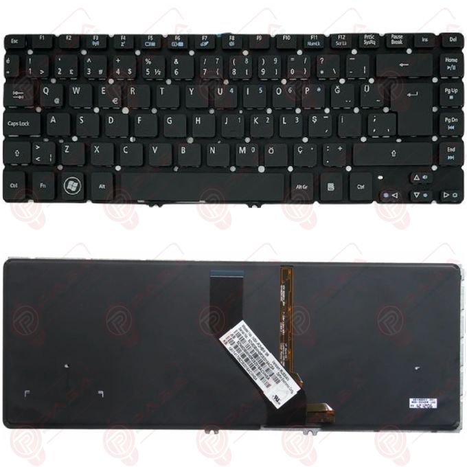 Acer Aspire V5-431, V5-431G, V5-431P, V5-431PG Klavye Tuş Takımı Tuş Seti Led Işıklı Siyah Türkçe
