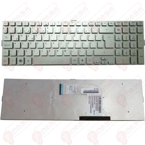 Acer Aspire 5943, 5943G, 5950, 5950G Klavye Gri Tuş Takımı Tuş Seti Türkçe