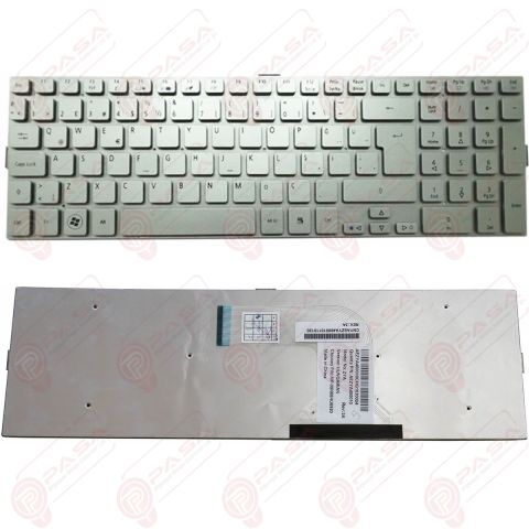 Acer Aspire 8943, 8943G, 8950, 8950G Klavye Gri Tuş Takımı Tuş Seti Türkçe