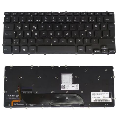 Dell XPS L321X, 13 L321X, 13-L321X Uyumlu Klavye Tuş Takımı Tuş Seti Işıklı Siyah Türkçe