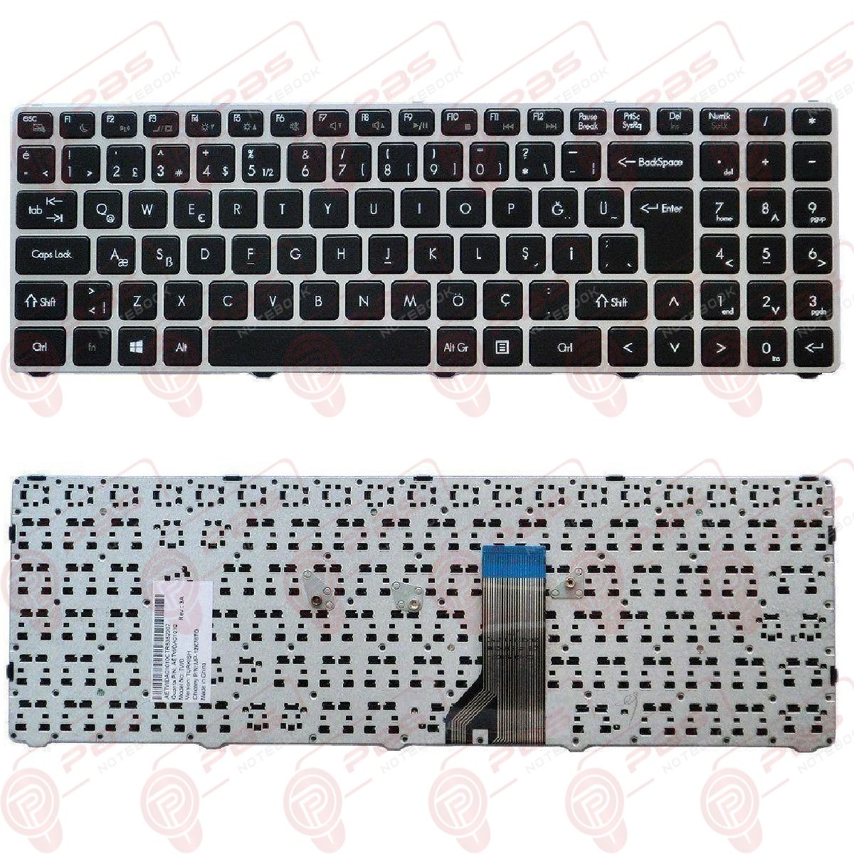 Exper Ultranote Q5V-C11, Q5V-C12, Q5V-C15 Klavye Tuş Takımı Tuş Seti Türkçe Q Siyah Renk