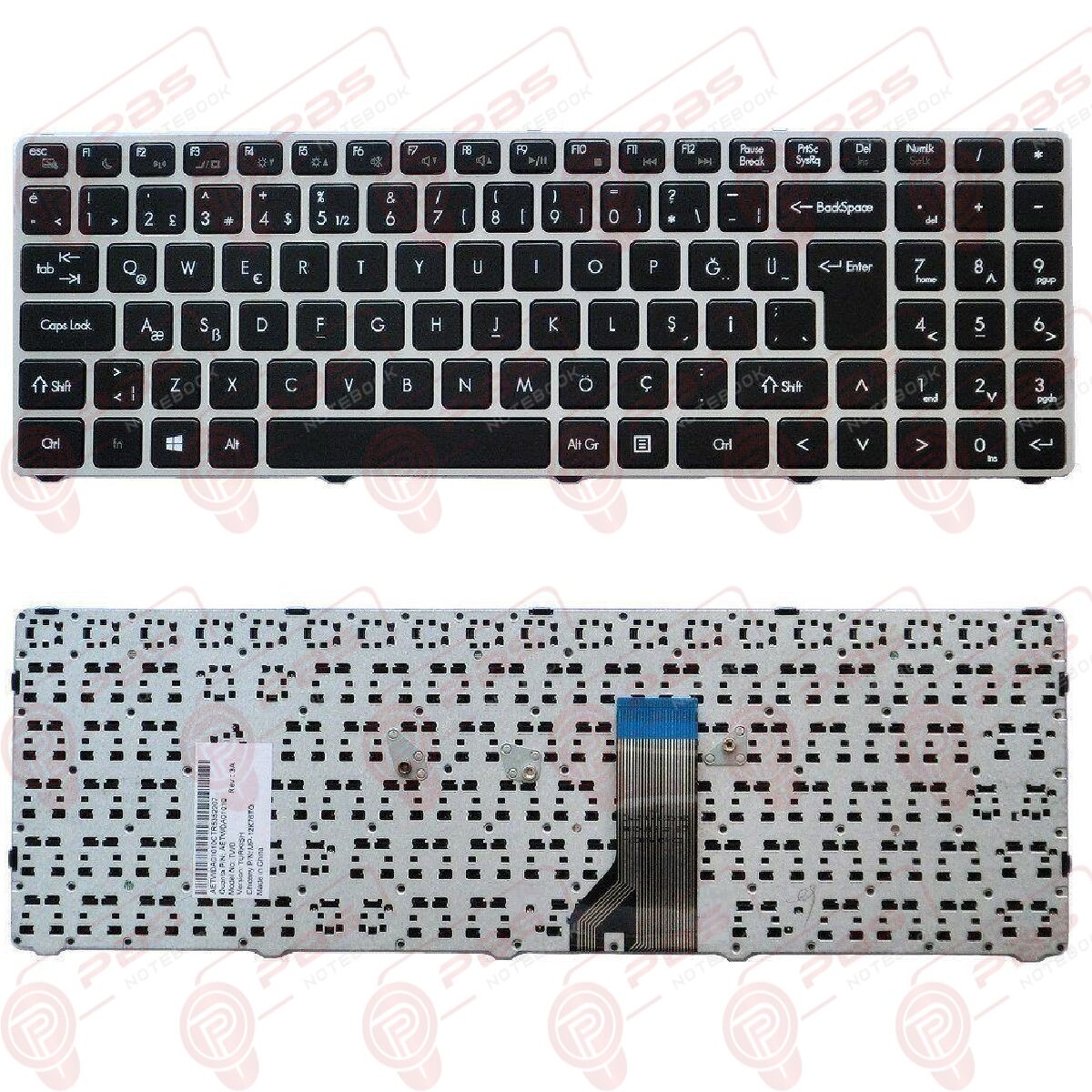 Grundig AETWDA01010, 3ETWDKA0020 Klavye Tuş Takımı Tuş Seti Q Türkçe Siyah