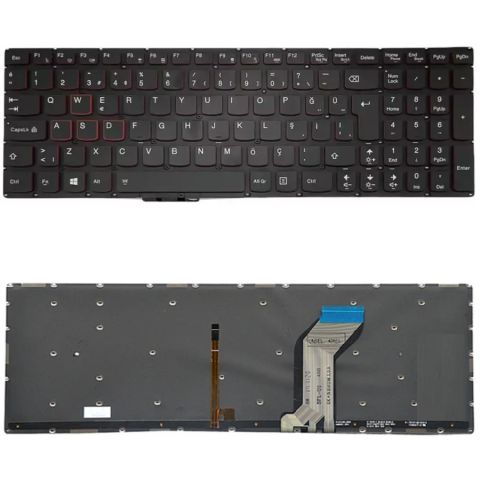 Lenovo 5CB0K37589, 5CB0K37600, 5CB0K37650 Klavye Işıklı Siyah TR