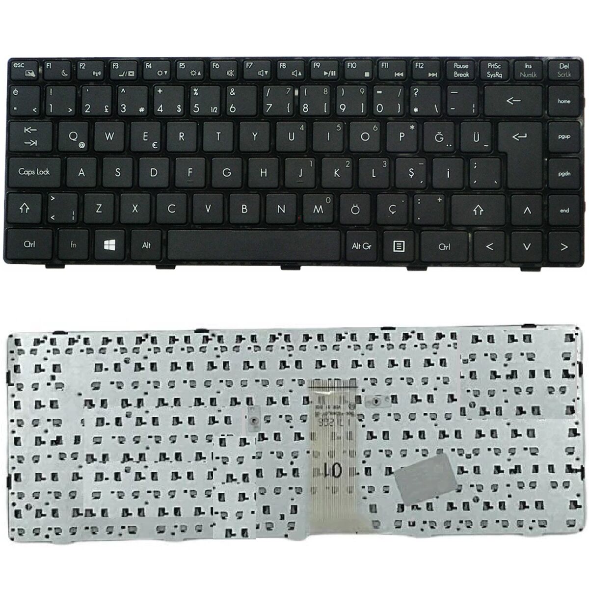 Grundig V136346AS2, V136346AS3, V136346AS4 Klavye Tuş Takımı Tuş Seti Siyah Türkçe