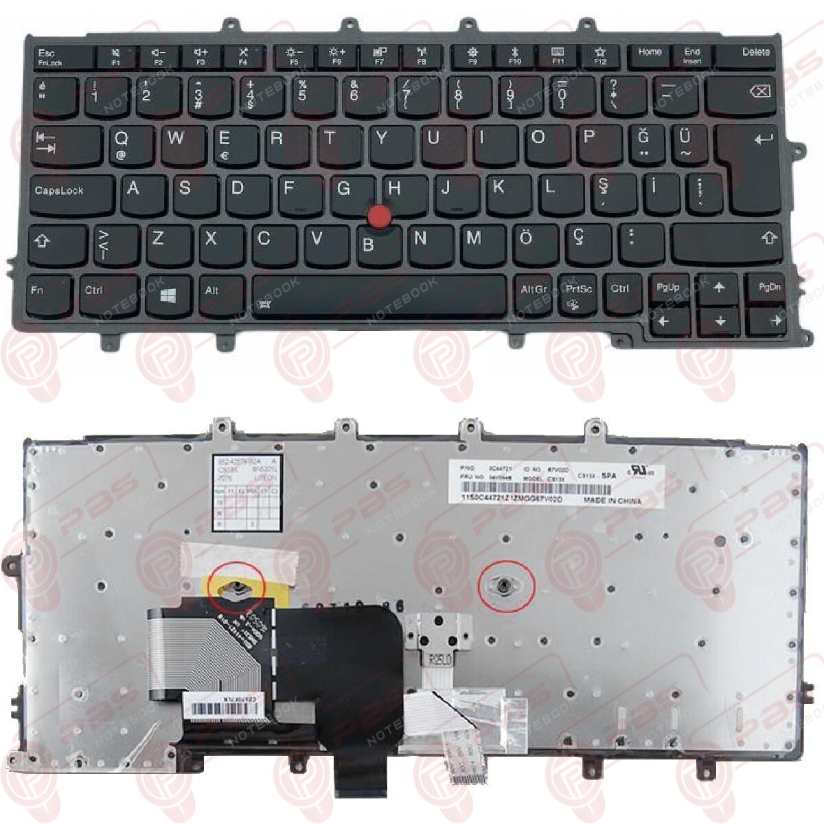 Lenovo ThinkPad X250, 20CL, 20CM Klavye Led Işıklı Siyah TR