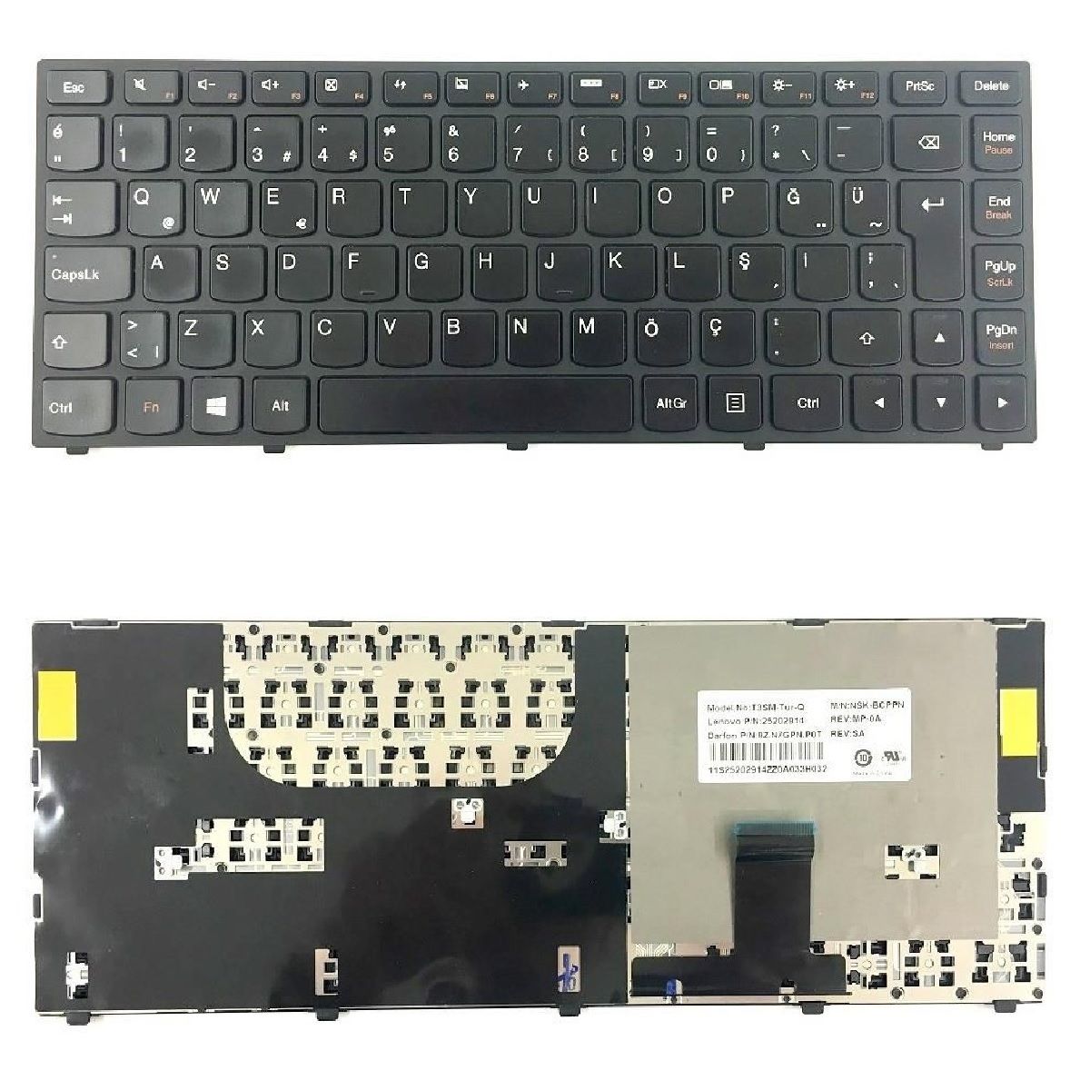 Lenovo V-127920FK1, V127920FK1 Klavye Tuş Takımı Tuş Seti Siyah Türkçe