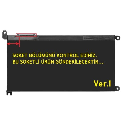 Nion Dell WDX0R, 0WDX0R, 3CRH3, 03CRH3, 8YPRW, 08YPRW Uyumlu Batarya Pil