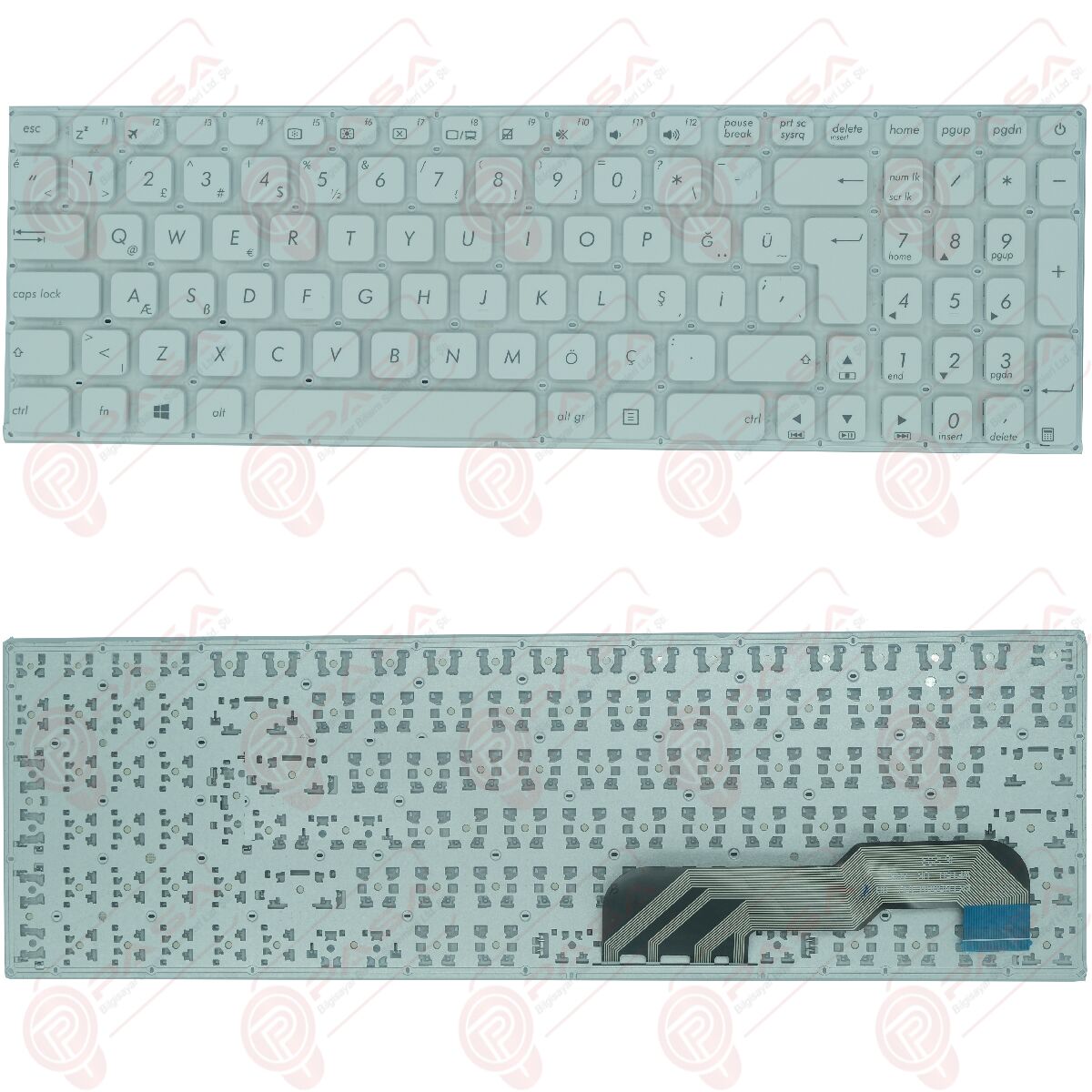 Asus X541SA-DB91, X541SA-PD0703X, X541SA-XX008T Klavye Beyaz Tuş Takımı Tuş Seti Türkçe