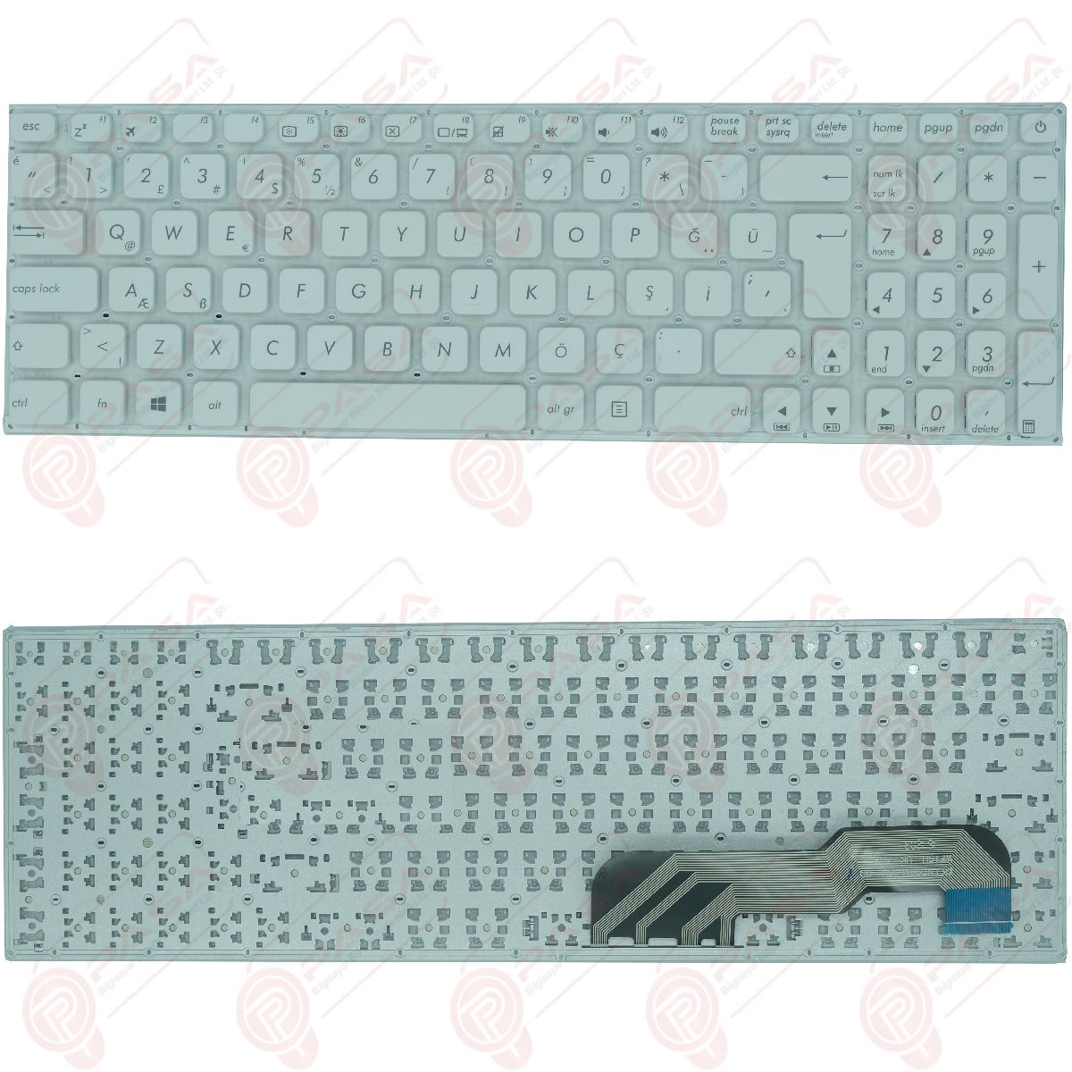 Asus X541SA-XX038D, X541SA-XX038T, X541UA-DM1230D Klavye Beyaz Tuş Takımı Tuş Seti Türkçe