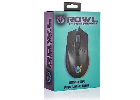 ROWL RGM-02 PYRRO USB SİYAH RGB 10000DPI GAMİNG OYUNCU MOUSE