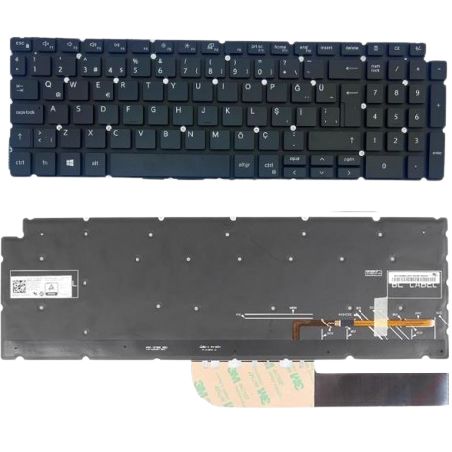 Dell Vostro 5502, 15-5502, 15 5502 Uyumlu Klavye Tuş Takımı Tuş Seti Led Işıklı Siyah Türkçe