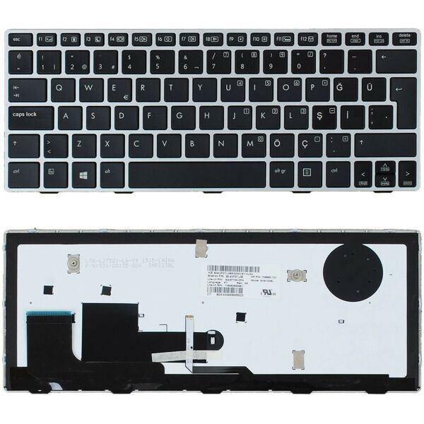 Hp SG-57700-XUA, SN8123BL, 831-00135-00A, 90.4XF07.L01 Uyumlu Klavye Tuş Takımı Işıklı Gri Türkçe