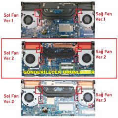 Asus G502V, G502VM, G502VS, G502VT, G502VY, FX60V, FX60VM Uyumlu Fan Ver.2 Cpu ve Gpu Birlikte