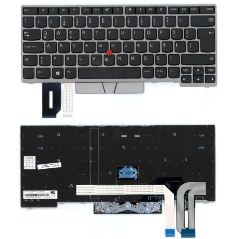 Lenovo 01YP280, 01YP307, 01YP309 Uyumlu Klavye Tuş Takımı Tuş Seti Led Işıklı Gri TR