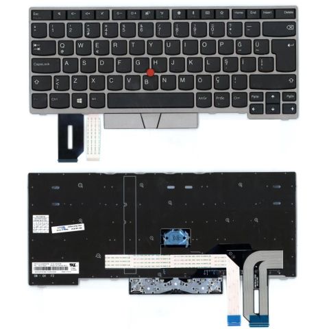 Lenovo FU53712 Full-NBL, FU5371BL1 Full-BL Uyumlu Klavye Tuş Takımı Tuş Seti Led Işıklı Gri TR