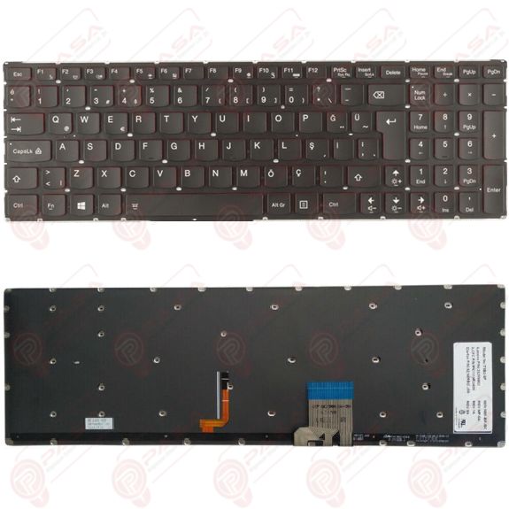 Lenovo 20349, 20378, 20411, 20413 Klavye Led Işıklı Siyah TR