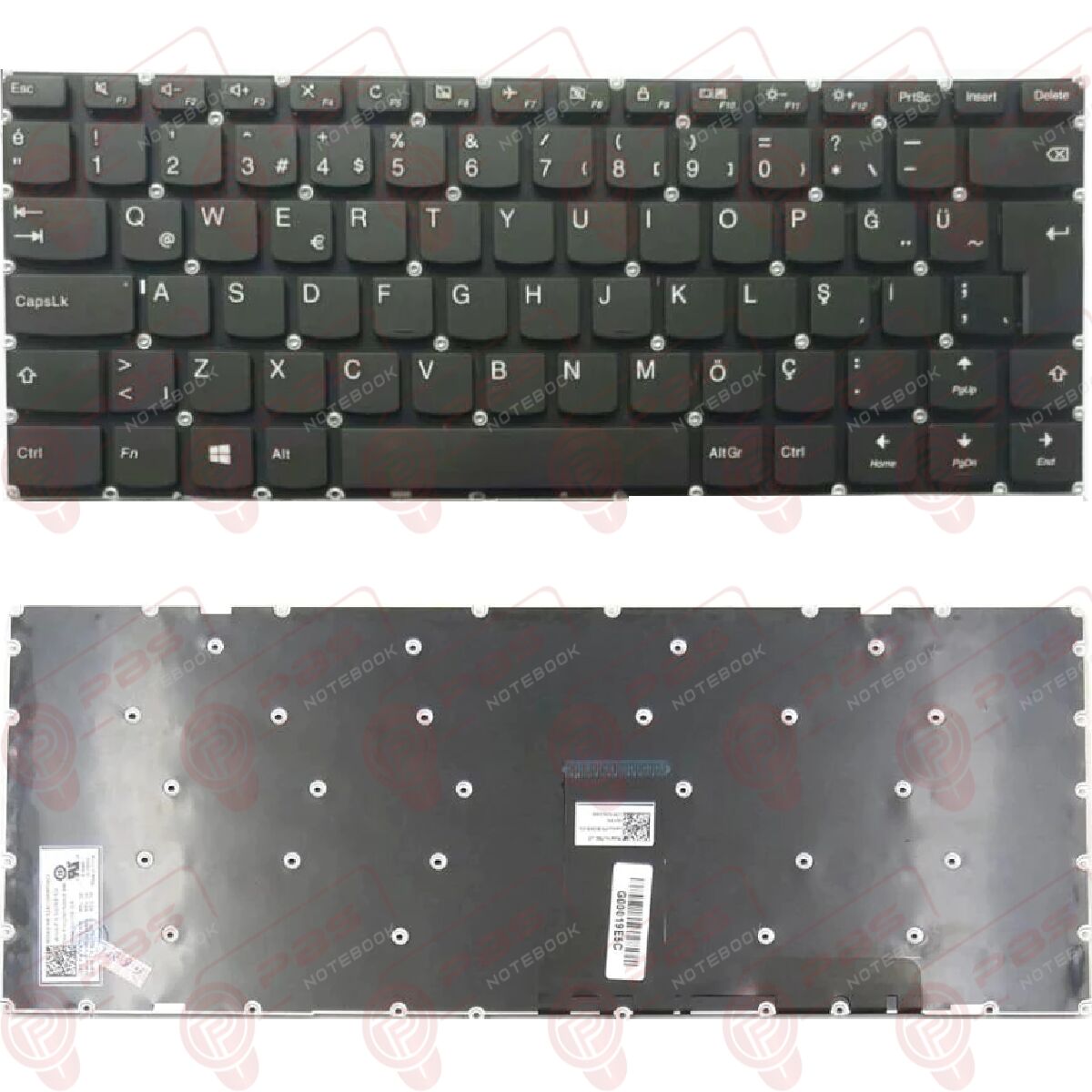 Lenovo B110-14IBR, 80UQ Klavye Tuş Takımı ışıklı Türkçe Siyah Q Tuş Yapısı