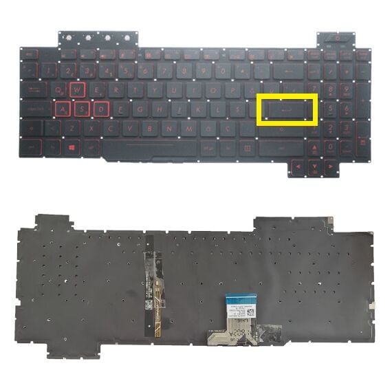 Asus FX505GD-BQ139 Klavye Tuş Takımı Işıklı Türkçe