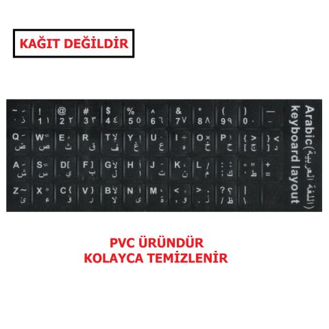 Klavye Sticker Siyah Renk Arapça Notebook Klavye Etiketi
