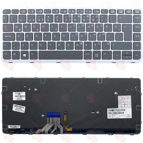 Hp EliteBook Folio 1040 G1 Klavye Tuş Takımı Tuş Seti Led Işıklı Gri Türkçe