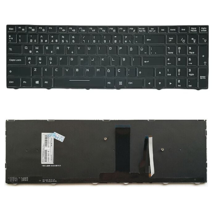 Clevo N855HJ, N855HJ1, N855HJ-D, N855HL Uyumlu Klavye Tuş Takımı RGB Işıklı Ver.2 Siyah TR