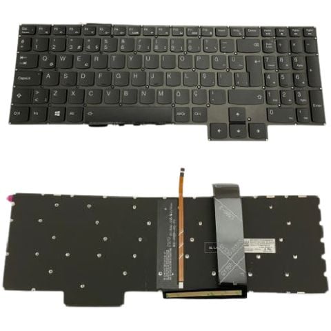 Lenovo 5CB0Z21131, 5CB0Z37654, 5CB0Z33231 Uyumlu Klavye Siyah Tuş Takımı Tuş Seti Led Işıklı Türkçe