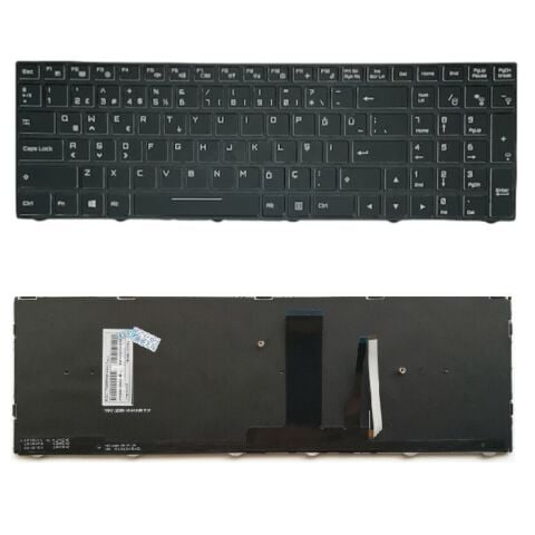 Clevo N870EK, N870EK1, N870HC, N870HJ1, N870HK1, N870HL Uyumlu Klavye RGB Işıklı Ver.2 Siyah TR