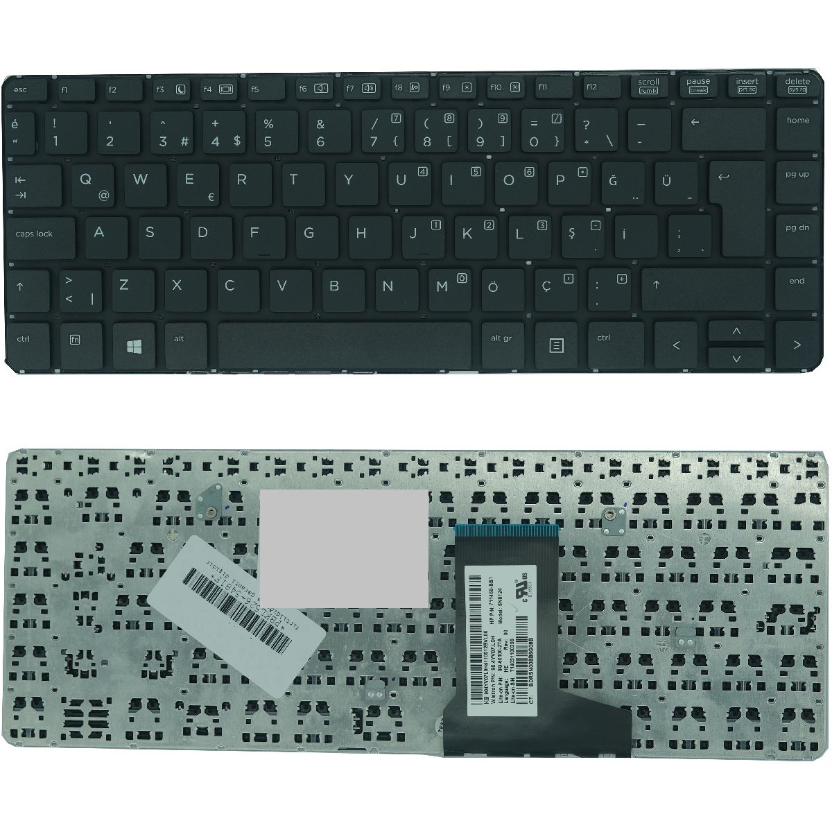 Hp MP-12M63US-4421, SG-60100-XUA Klavye Tuş Takımı Tuş Seti Siyah Türkçe