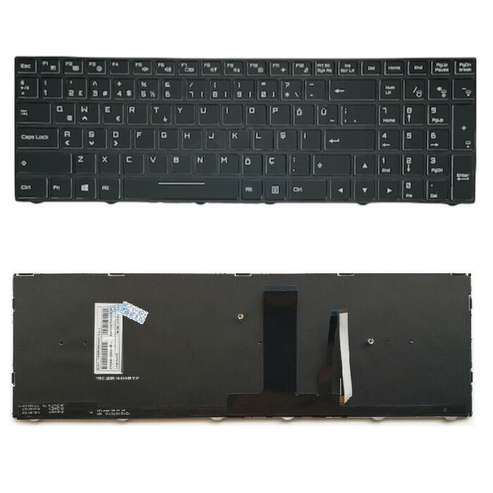 Clevo P957HP, P957HR, P957HP3, P957HP6 Uyumlu Klavye Tuş Takımı RGB Işıklı Siyah Türkçe