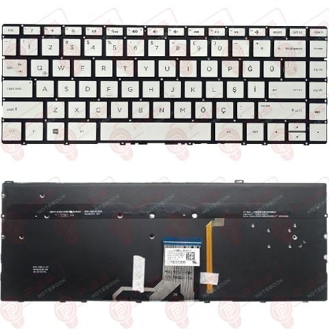 Hp 928504-001, 928504-141, 928505-001, 928505-141 Klavye Tuş Takımı Tuş Seti Led Işıklı Gri Türkçe