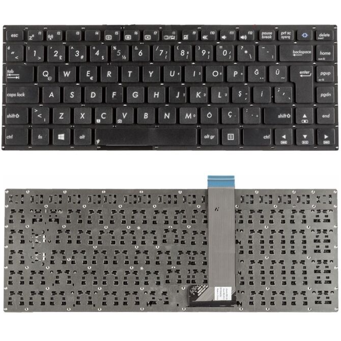 Asus E402M, E402MA, E402N, E402NA, E402S, E402SA Klavye Tuş Takımı Tuş Seti Siyah Türkçe