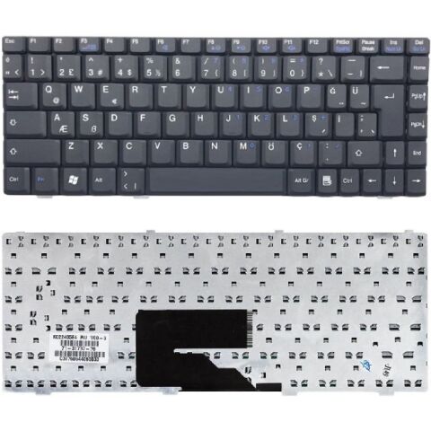 Fujitsu 71-31737-52, 71-31755-52 Klavye Tuş Takımı Tuş Seti Siyah Türkçe