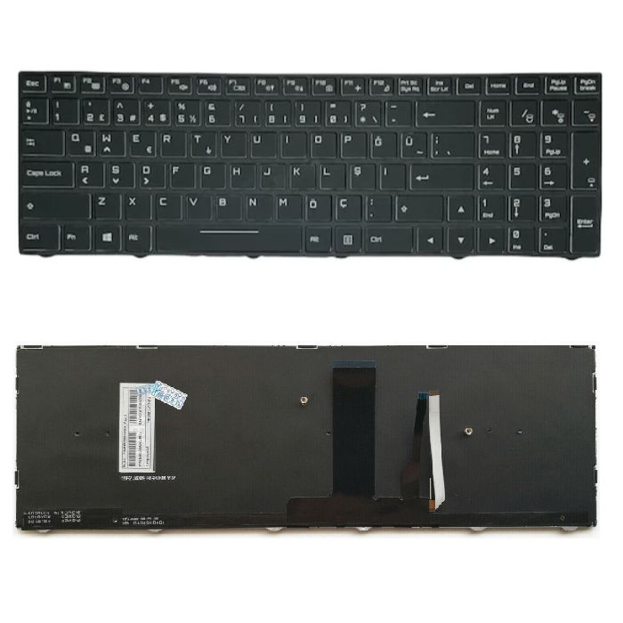 Clevo PA71HP6, PA71HP6-G, PA71HS, PA71HS-G Uyumlu Klavye Tuş Takımı RGB Işıklı Ver.2 Siyah TR