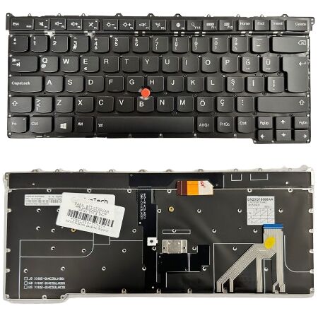 Lenovo ThinkPad X1 Carbon Gen3, 20BS, 20BT Uyumlu Klavye Tuş Takımı Tuş Seti Led Işıklı Siyah TR
