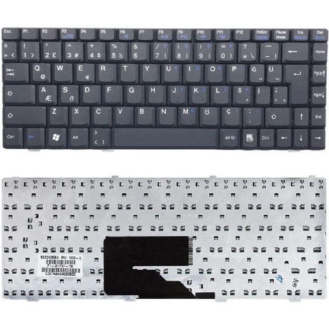 Fujitsu Siemens 38004853, 84000422, 860N16550, 860N16618 Klavye Tuş Takımı Tuş Seti Siyah Türkçe