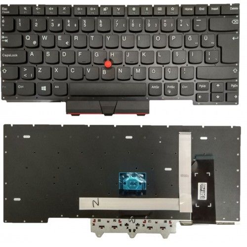 Lenovo ThinkPad E14 Gen1, 20RA, 20RB Uyumlu Klavye Tuş Takımı Tuş Seti Led Işıklı Siyah Türkçe