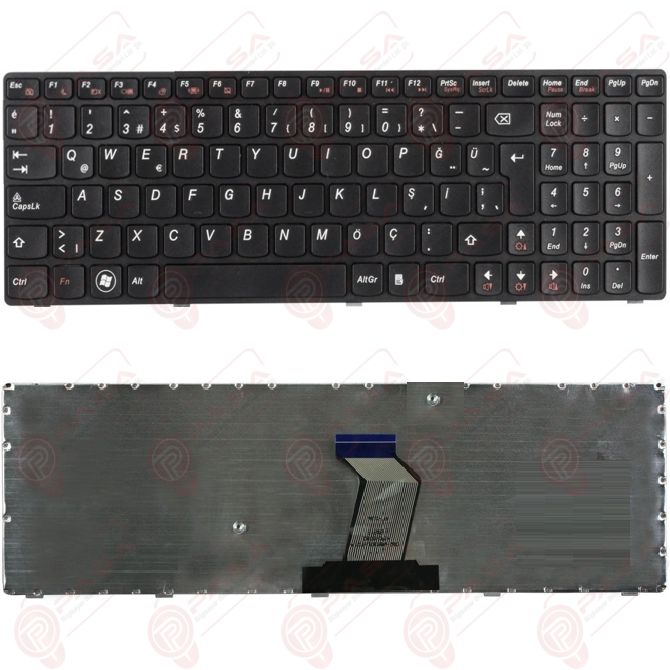 Lenovo 25-011737, 9Z.N6ESC.00T Klavye Tuş Takımı Tuş Seti Q TR Siyah-Gri Renk