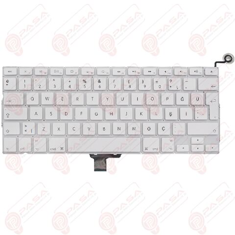 Apple MacBook 13 Unibody 2009 2010, Z0GVQ, Z0JQQ Klavye Beyaz Tuş Takımı Tuş Seti Türkçe