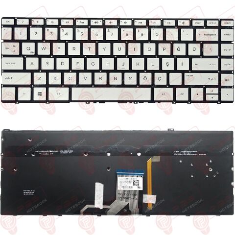 Hp Spectre 13-AC000NT x360, 13-AC001NT x360 Klavye Tuş Takımı Tuş Seti Led Işıklı Gri Türkçe