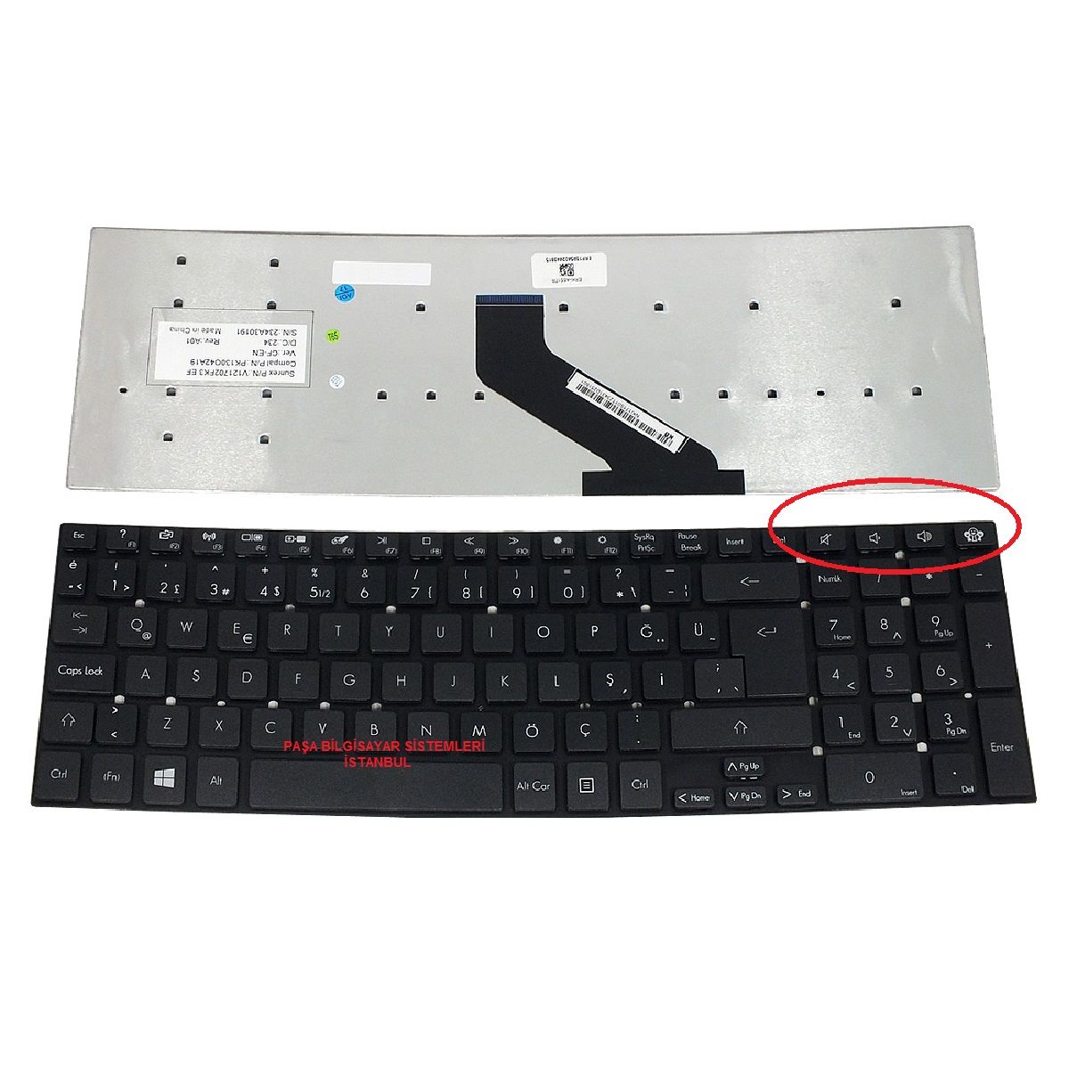 Acer Aspire ES1-731, ES1-731G Klavye Tuş Takımı Muadil TR Q Siyah Dizüstü Klavye