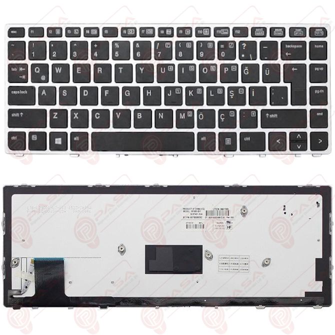 Hp 697685-001, 697685-141 Klavye Tuş Takımı Tuş Seti Led Işıklı Gri Türkçe