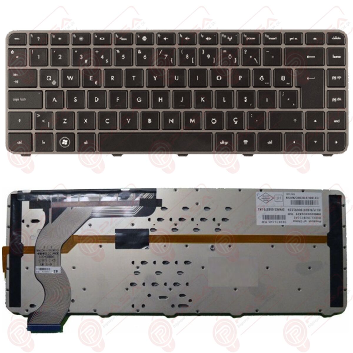 Hp 619400-001, 619400-141, 626098-001, 626098-141 Klavye Tuş Takımı Tuş Seti Led Işıklı Siyah Türkçe