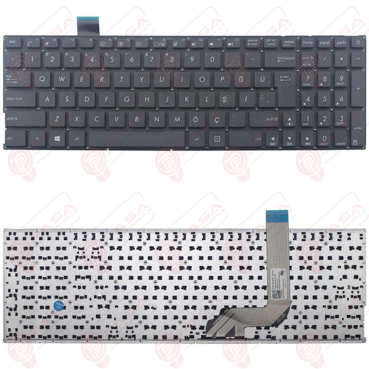 Asus X542UR-GQ030T, X542UR-GQ269T, X542UR-GQ271T Klavye Tuş Takımı Tuş Seti Siyah Türkçe