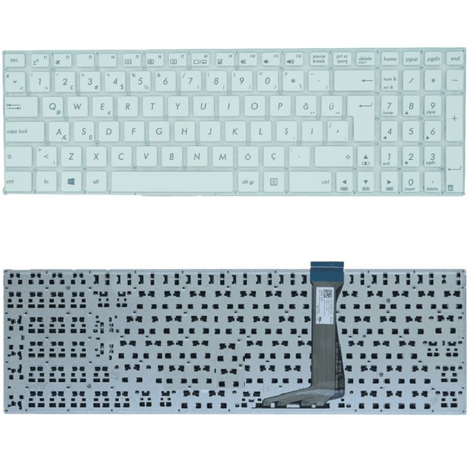 Asus E502NA-GO001T, E502NA-GO021T, E502SA-XX219T, E502SA-XX221T Klavye Beyaz Tuş Takımı Türkçe
