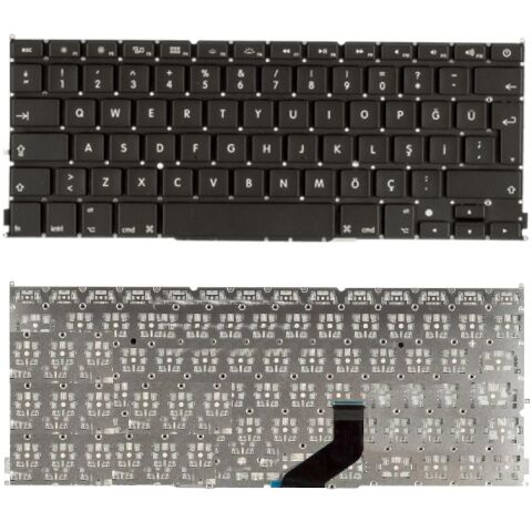 Apple Macbook Pro Retina13 2012 2-2013 Uyumlu Klavye Tuş Takımı Tuş Seti Siyah Türkçe